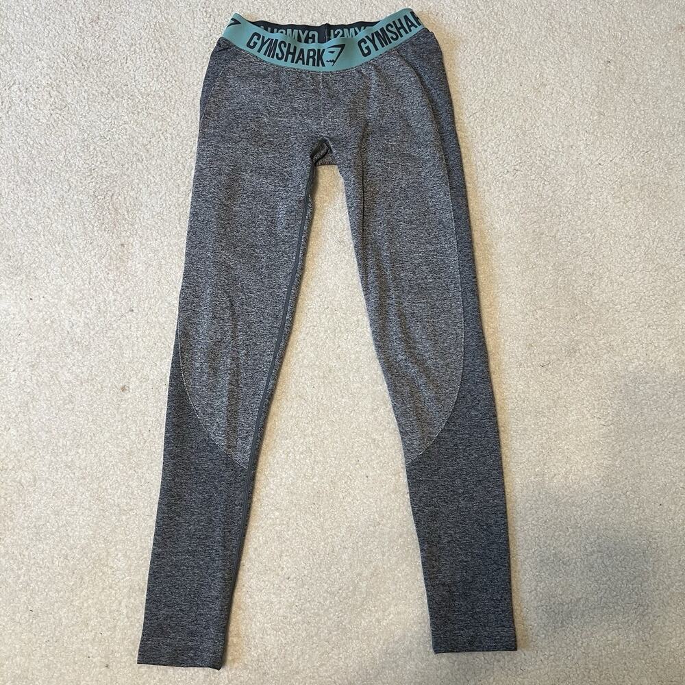 Gymshark Seamless High Waisted Leggings Womens Small Gray Teal Compression Pants